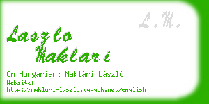 laszlo maklari business card