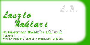 laszlo maklari business card